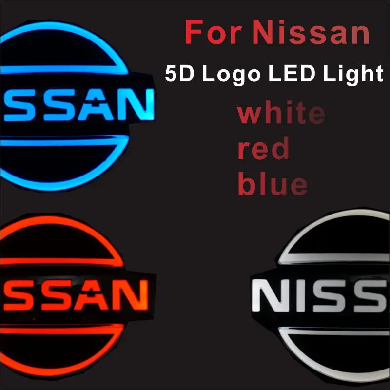 

1pcs 5D modified lamp car front grille trunk logo LED lamp Nissan Qashqai Teana X Trail T32 Juke Sentra Sylphy Almera Versa