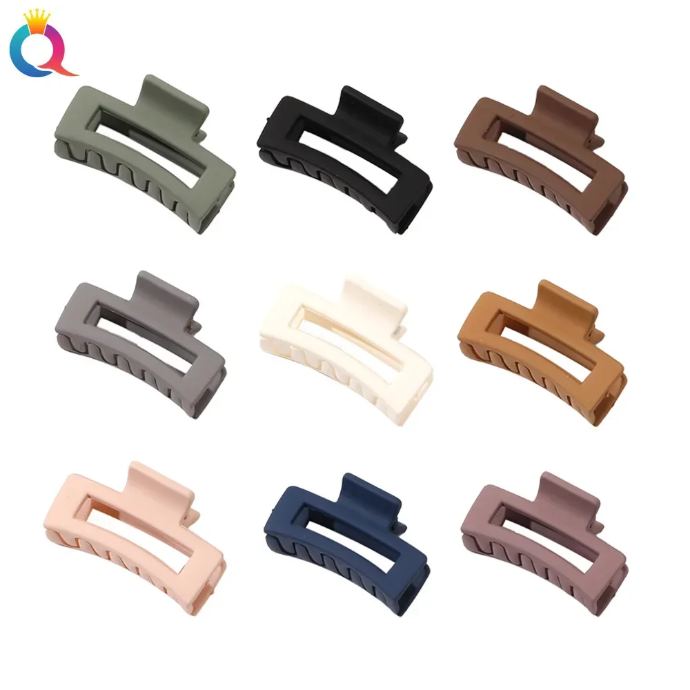 4.5cm Small Grab Clip Ladies Simple Matte Hair Ornament Cute Girl Crab Korean Fashion Solid Color Square Jewelry