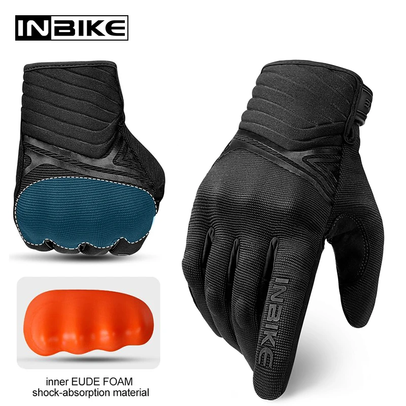 

INBIKE Hard Shell Protection Motorcycle Gloves Men Shockproof Thicken TPR Palm Pad Motorbike Gloves for Riding Moto Glove IM902