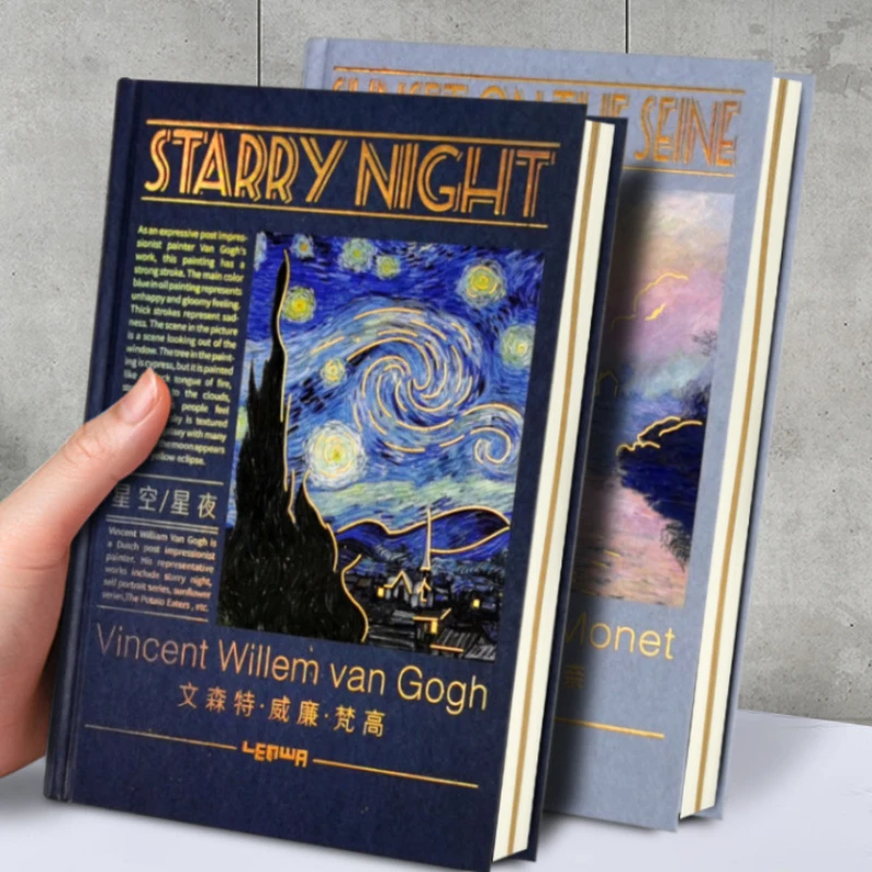 

4PCS/LOT Vintage Painting Fashion Hardcover Notebook 208*142mm Lined+Blank Paper Journal 192P Free Shipping