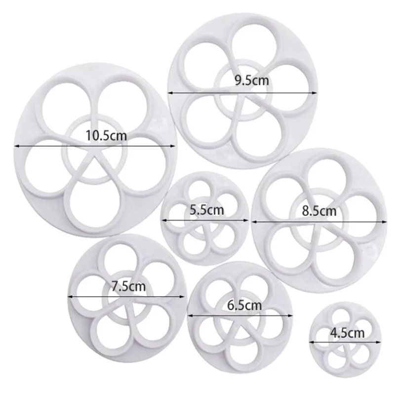 

1set/6Pcs Cookies Confectionery Tools Rose Flower Petal Shape Plungers Cutters Decorating Tools For Cake Sugarcraft Fondant