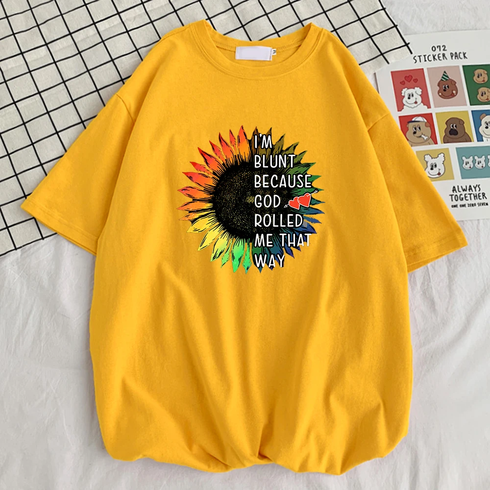 

Футболка God roll Me That Way с принтом подсолнуха, Мужская футболка, крутые футболки, креативные высококачественные футболки, спортивные облегающи...