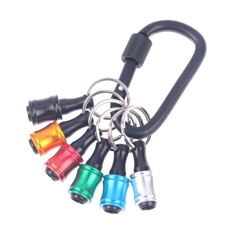 

6Pcs 1/4inch Hex Shank Screwdriver Bits Holder Extension Bar Drill Screw Adapter Quick Release Keychain