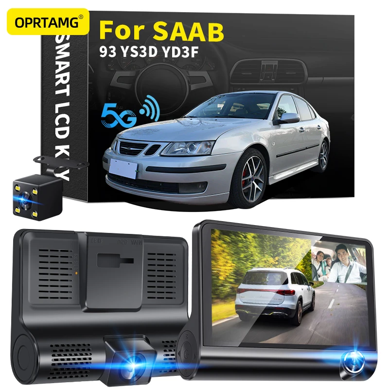 

OPRTAMG Dash Cam 540C6 Car DVR 3 Cameras Lens 4.0 Inch 1080P dashcam For SAAB 93 YS3D YD3F 1994 1995-2018 2019 2020 2021 2022