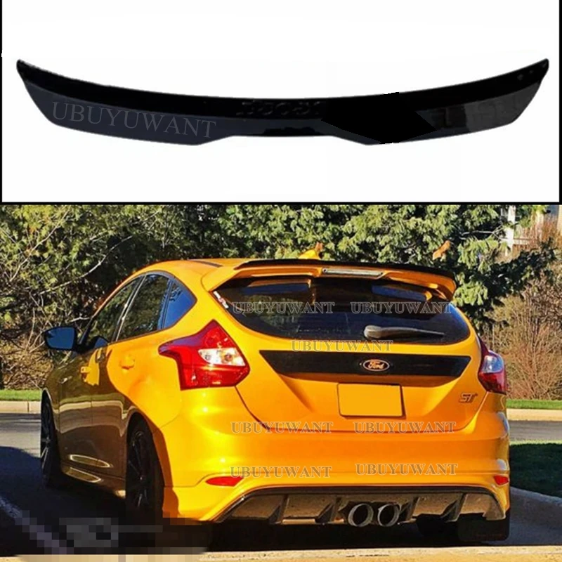 

For Ford Focus 2012-2018 ST MK3 Hatchback Spoiler ABS Plastic Carbon Fiber Color Car Tail Wing Decoration Rear Roof Lip Spoiler