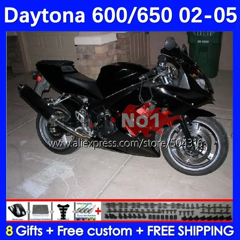

Корпус для Daytona600 Daytona 650 600 Daytona650 102MC.216 глянцевый черный Daytona 600 650 02 03 04 05 2002 2003 2004 2005 обтекатель