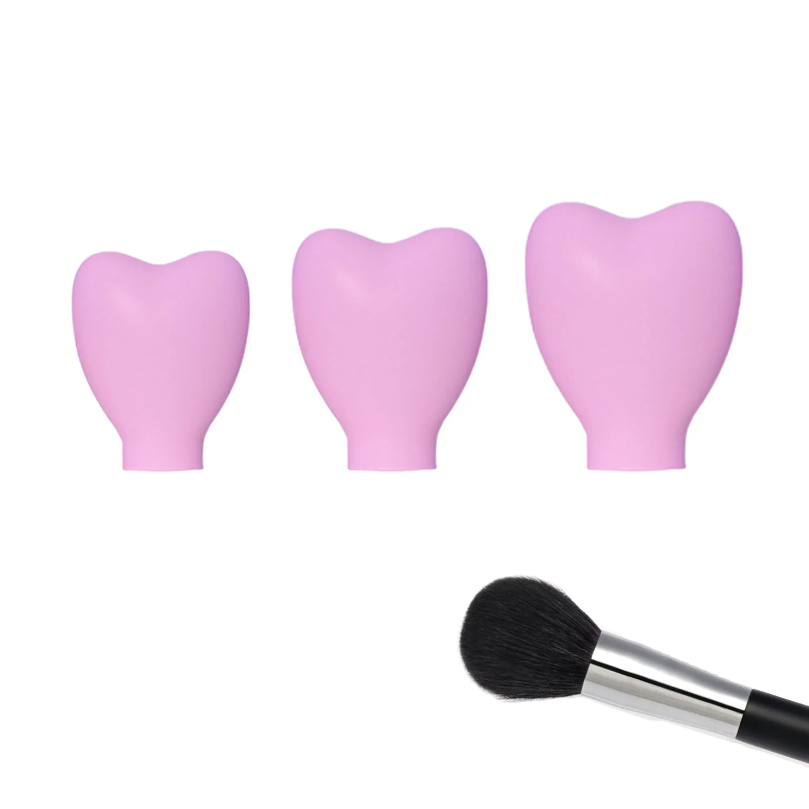 

Силиконовый держатель для кистей для макияжа, чехол для кистей для макияжа в форме сердца, защита кисти для макияжа, пыленепроницаемый теле...