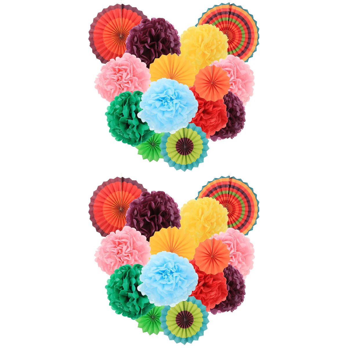 

28 Paper Fan Paper Pom Poms Flower Paper Crafts Decor Party Hanging Decor