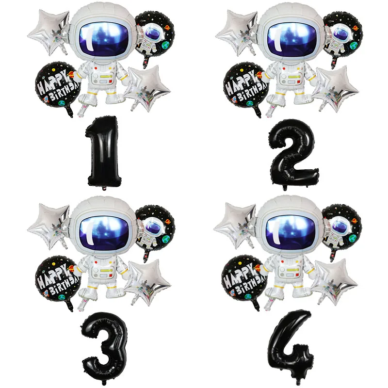 

6Pcs Outer Space Astronaut Balloons Set Cosmonaut Air Globos Galaxy Theme Party Birthday Party Decorations Baby Shower Kids Toys