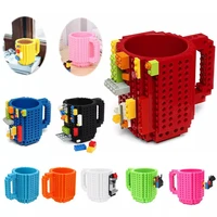 creative milk mug coffee cup build on brick mug cups drinking water holder for lego building blocks design dropshipping