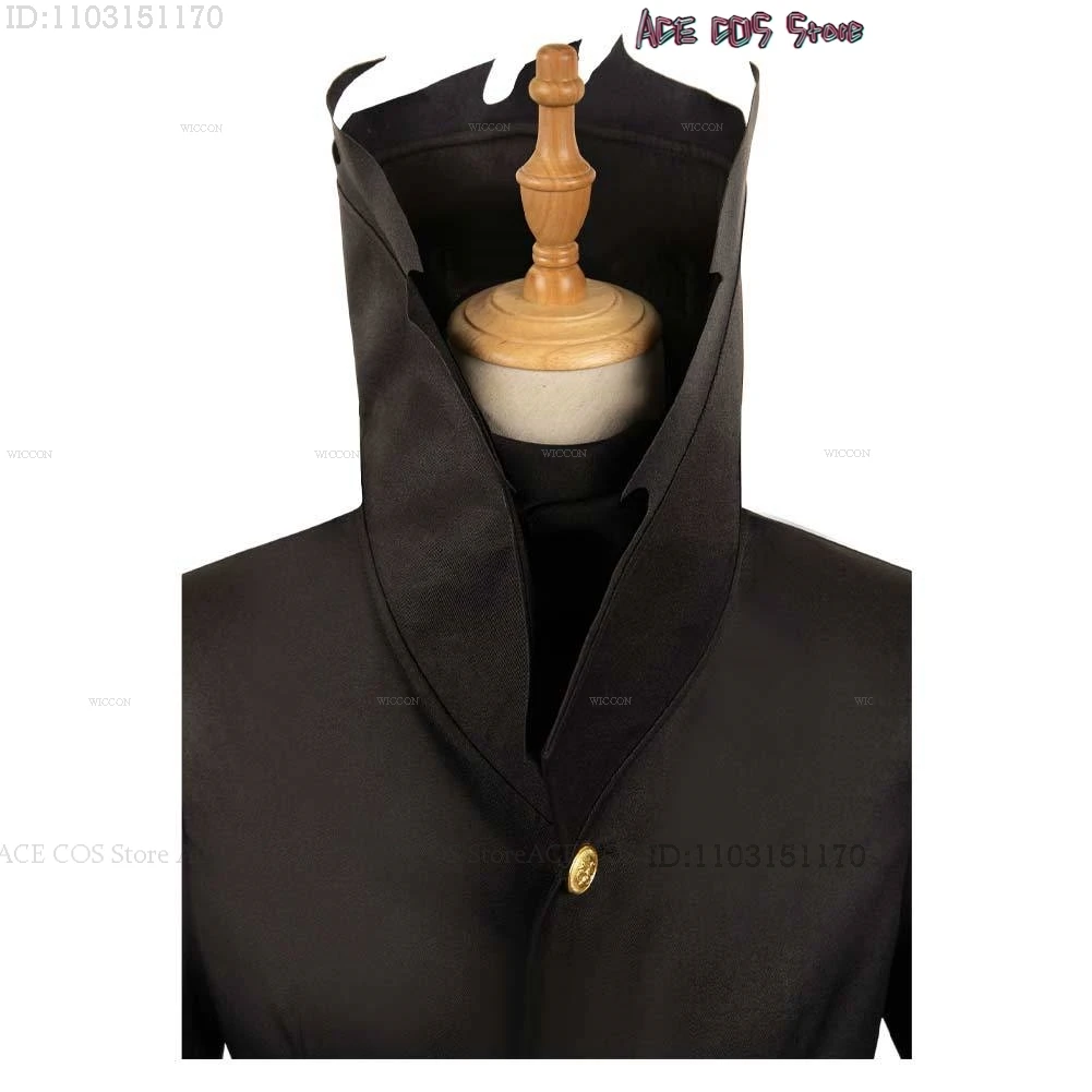Ken Takakura Okarun Dandadan Cosplay Costume Wig Turbo Granny Mode High Necked Trench Coat Black Outfit Halloween Party Suit