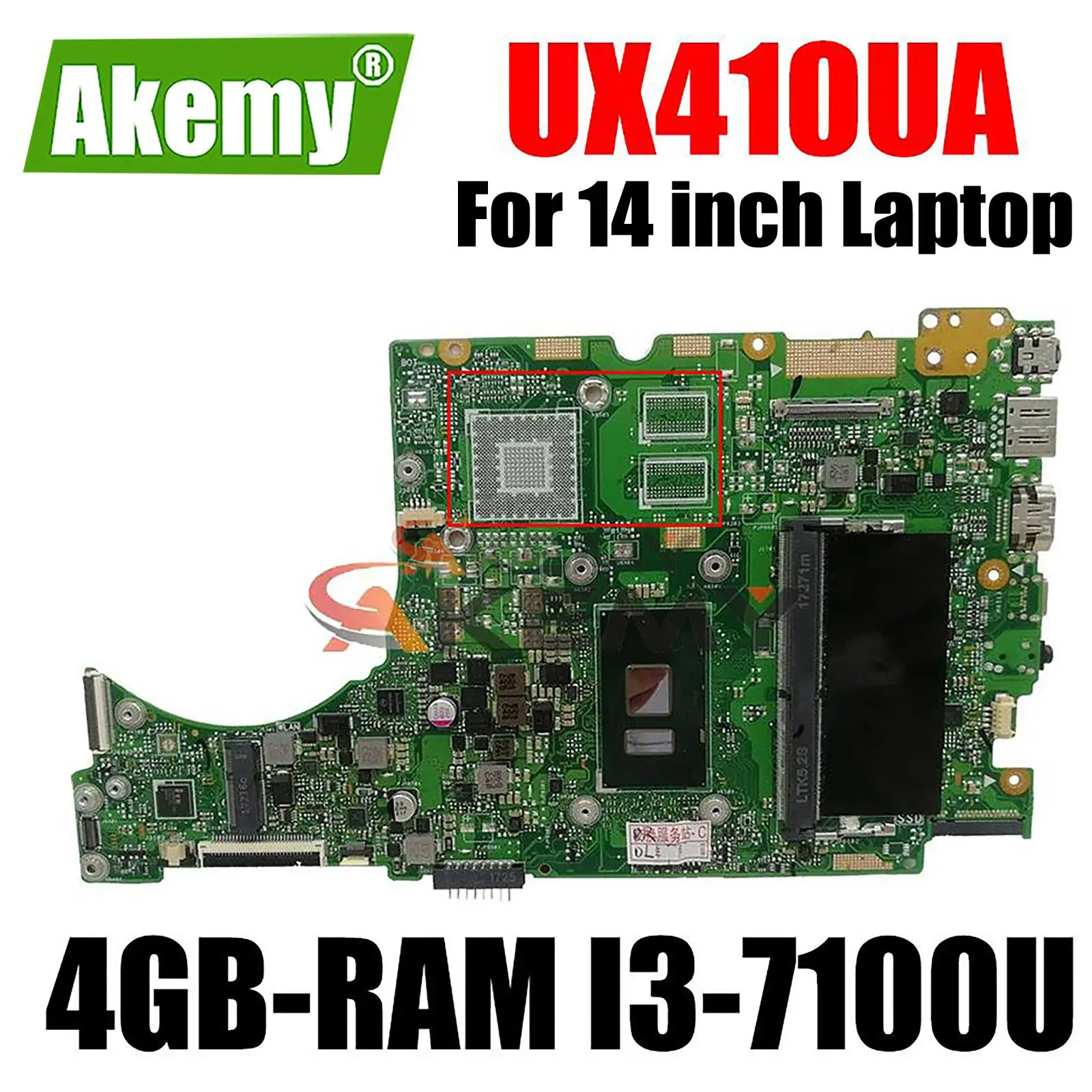 

UX410UA Mainboard UX410UQ UX410UQK UX410UV UX410U RX410U UX310UV for ASUS Laptop Motherboard I3 I5 I7 6th 7th Gen 4GB 8GB RAM