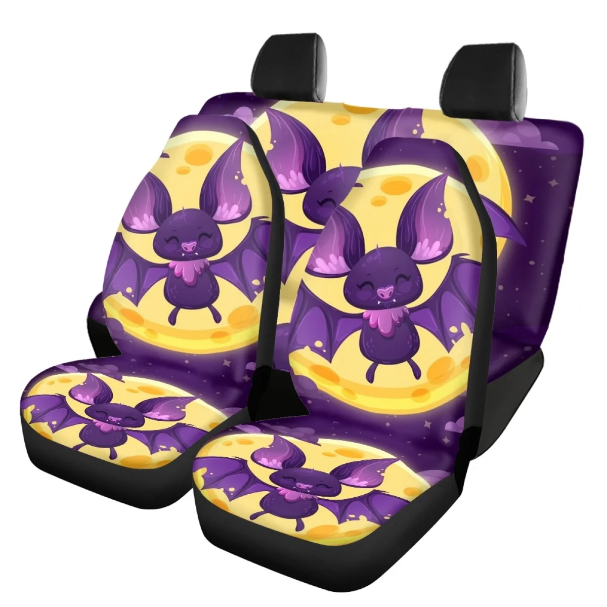 

Bat Cartoon Car Seat Cover Set for Women Universal Fit SUV Truck Sedan Elastic Front and Back Seat Cover Accesory Sonnenblende