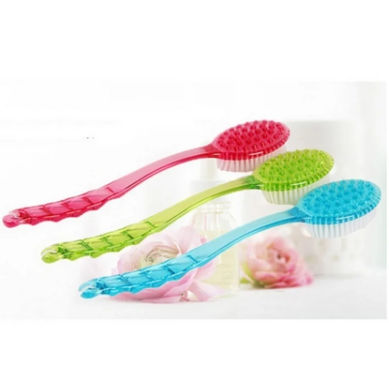 Massager Back Spa Long Natural Body Brush Bath Plastic Bristle Shower |