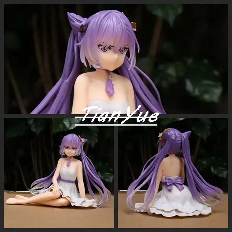 

Anime GK Genshin Impact Keqing Sitting Version beauty Girl Action Figure Model Toy 9cm