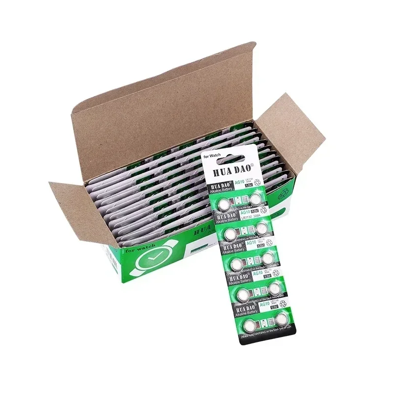 Кнопочный аккумулятор AG10 LR1130 SR1130 389A LR54 L1131 для щелочной батареи