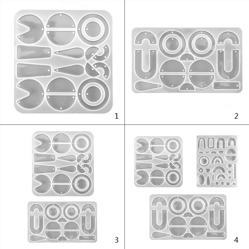

1 Set Crystal Epoxy Resin Mold Geometric Earrings Ear Pendant Casting Silicone Mould DIY Crafts Jewelry Making Tools
