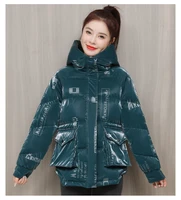beardon short style cotton padded winter jacket womans thick solid glossy casual warm parkas hooded collar coat women