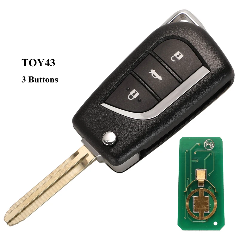 

Jingyuqin 2/3 кнопки управления ключом 315 МГц с чипом для Toyota Corolla RAV4 Camry CROWN Reiz Toy43 TOY48 модифицированный дистанционный ключ с откидной крышкой