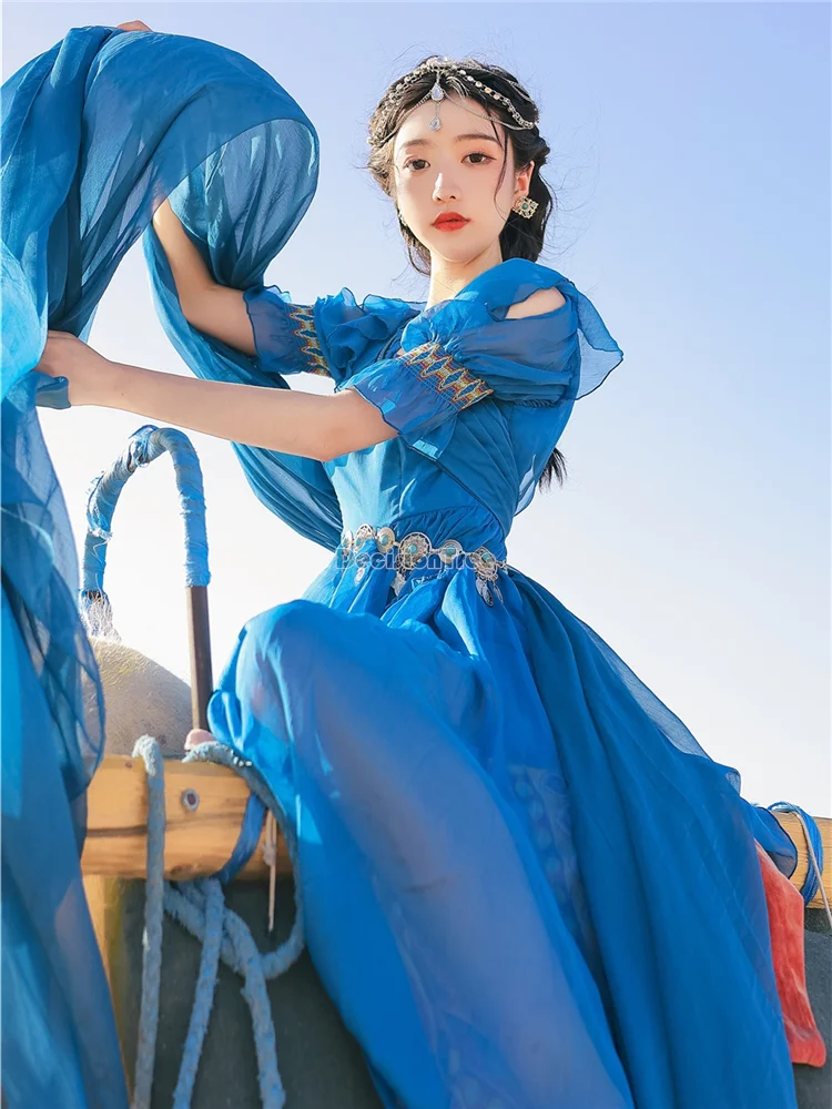 

2022 national style tourism skirt exotic dress tourism wear desert vacation improved hanfu cosplay dress fairy princess dress