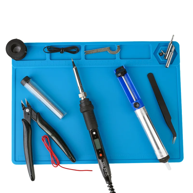 

ESD Heat Insulation Soldering Working Mat Silicone insulation pad High temperature resistance welder Working Mat have magnet.