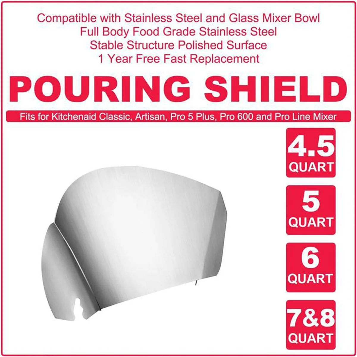 Dumping Protective Cover for Kitchenaid Bowls Treasure Stainless Steel Pouring Channel Accessories