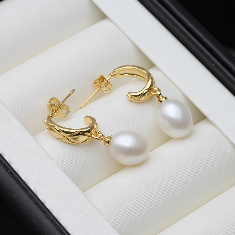 

Genuine Natural Stone Pearl Earring Women,trendy Cute 925 Silver Earring Daughter Birthday Gift