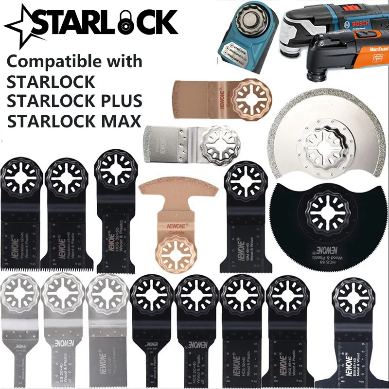 NEWONE совместимые лезвия Starlock S14/S18/S66/S100, Осциллирующий Инструмент, лезвие пилы для резки дерева, пластика, полировки, керамической плитки, удаление загрязнений