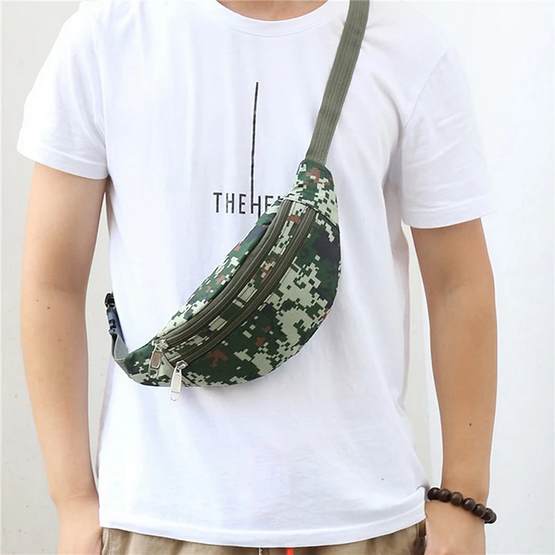 

Camouflage Men Waist Pack Male Waist Belt Bags Durable Fanny Canvas Hip Bum Sports Military Bag Pouch Zipper Pocket Men's Bag