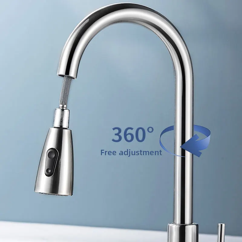 Матовый черный кухонный смеситель из матового никеля с одним отверстием и