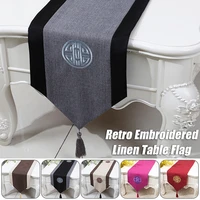 chinese modern tablecloth minimalist style table runner retro classical coffee table tea mat embroidery table flag cabinet cover