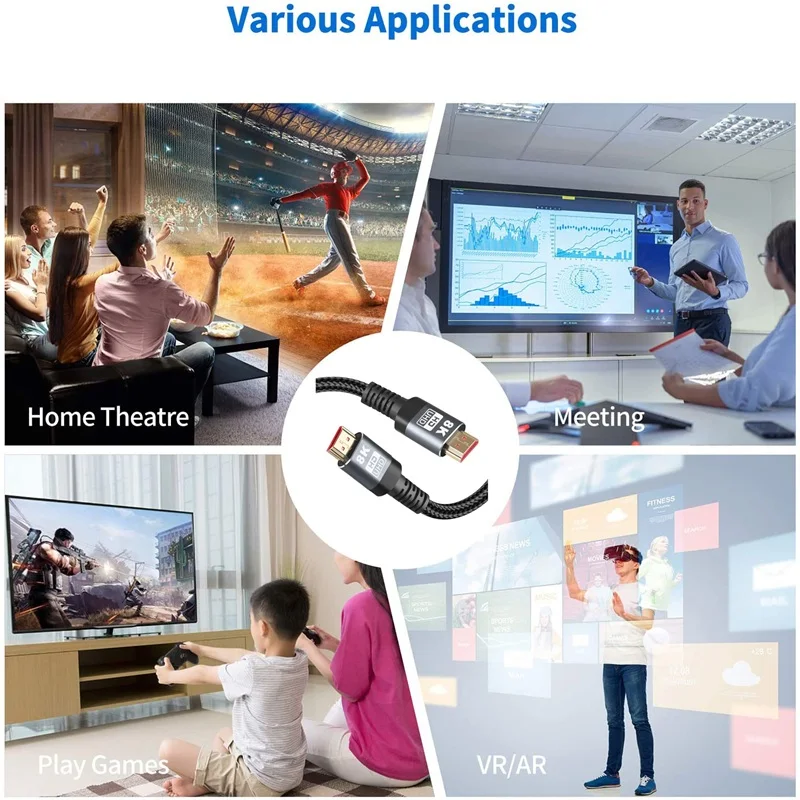 HDMI-Compatible Cable for Xiaomi Mi Box 48Gbps Digital PS5 PS4 8K 2.1 4K 2.0 Splitter 8K/60Hz Cables 2/3/5M |