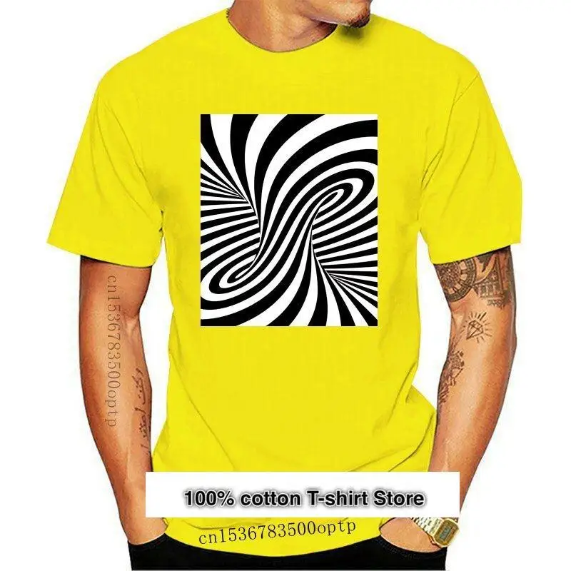 

Camiseta de punto en espiral para hombre, ropa tejida de poliéster, impresión 3D completa, ilusión óptica