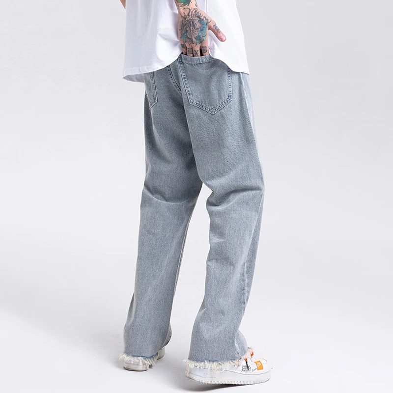 Four Seasons Men's Jeans Hip Hop Style Straight Loose Streetwear Y2k Pants Men's Fashion Streetwear Jeans Aesthetic Ins Hot Sale