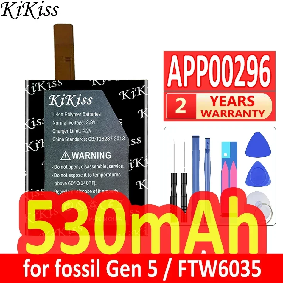 Аккумулятор KiKiss APP00296 530 мАч для ископаемых Gen 5 Gen5/для Julianna HR FTW6035 аккумулятор