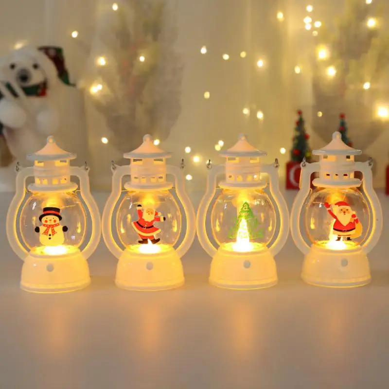 

LED Christmas Small Night Light Portable Battery Powered Hanging Lanterns Festive Party Christmas Ornaments Santa Claus Decor