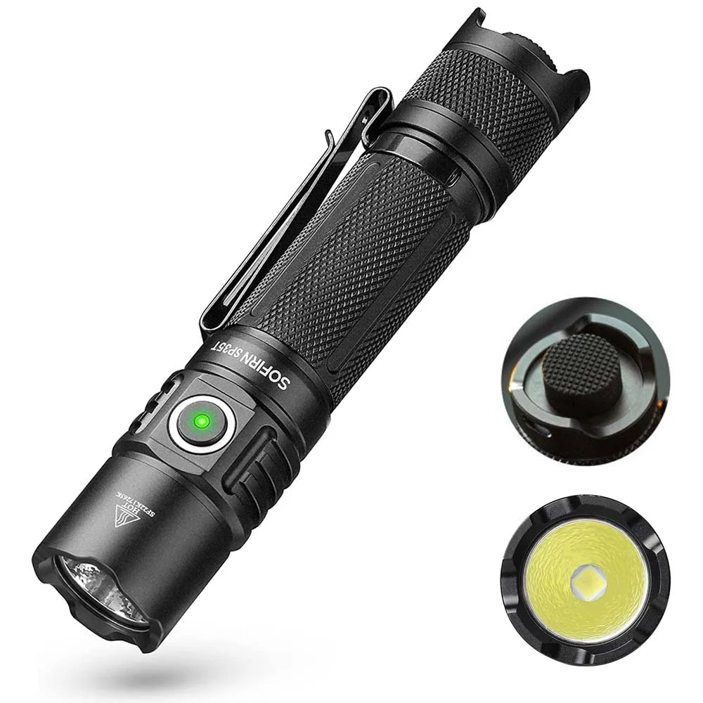 

Фонарик Sofirn SP35T тактический, 21700 лм, с двумя выключателями
