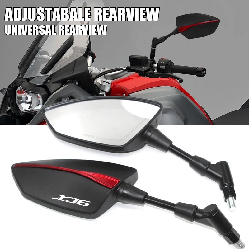 Регулируемые боковые зеркала заднего вида для мотоциклов Yamaha XJ6 XJ6F XJ6N XJ 6, универсальное зеркало заднего вида с логотипом XJ6