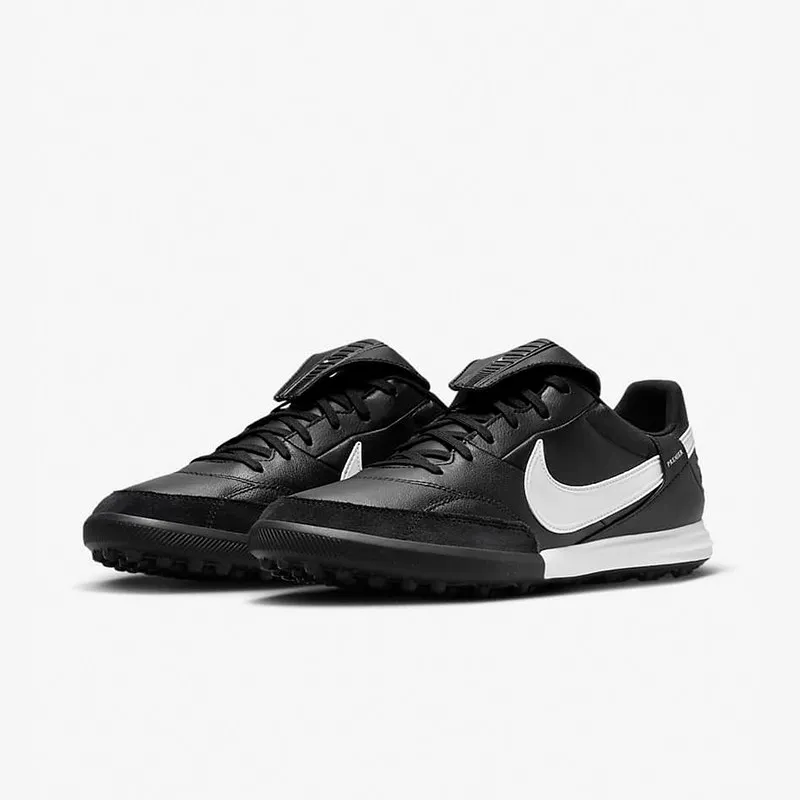 Фото Футбольные бутсы Nike HM0283-001 для мужчин, черно-белые, кожаные, с откидным язычком, резиновая подошва, превосходящие аналогичные модели для тренировок №4