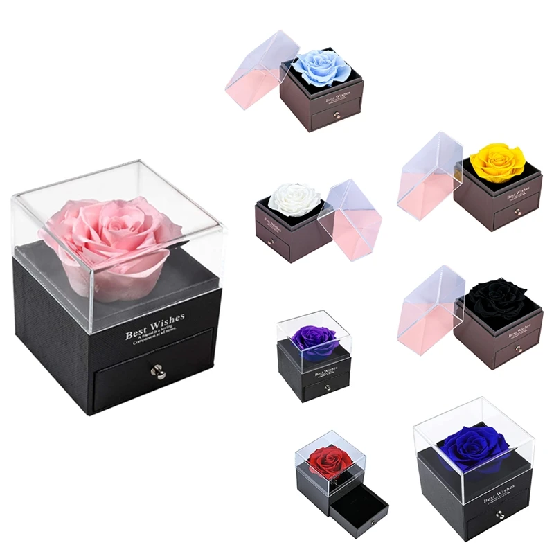 

Чехол с натуральными розовыми шкатулками и кольцом для украшений