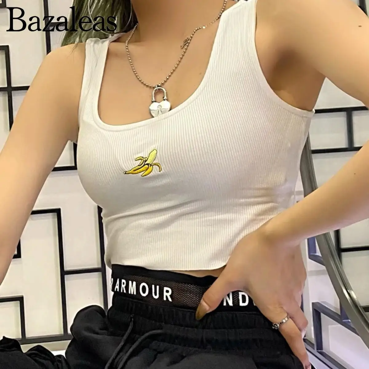 

2022 Women's Clothing In The Summer Small Embroidery Vest Camisole Crop Tops
