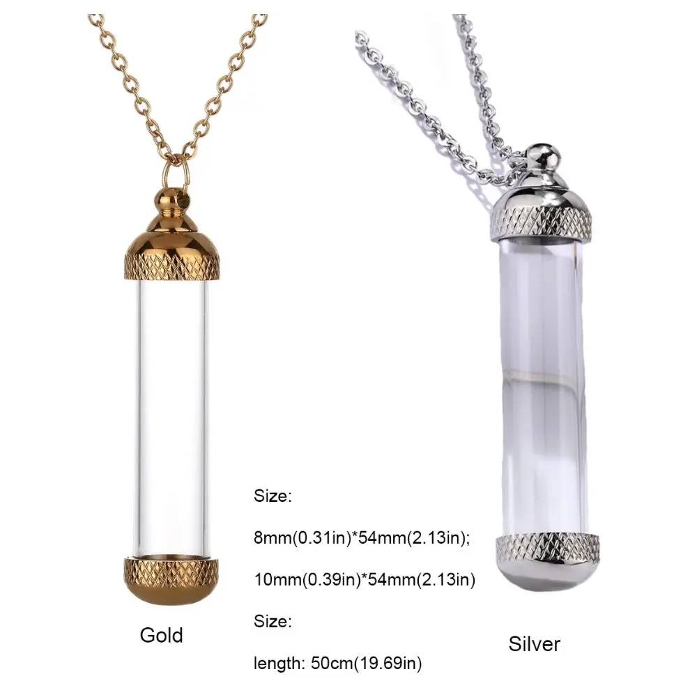 Золотое серебряное стеклянное ожерелье в форме флакона сделай сам для золы песок