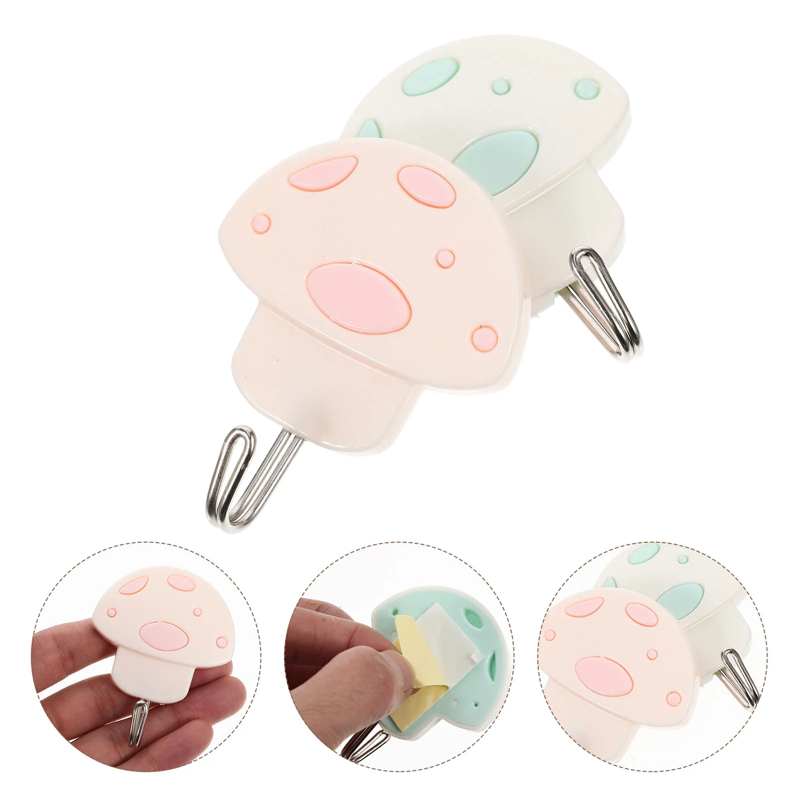

3 Pcs Children Hangersss Hooks Decorative Bath Para De Mujer Interior Adhesive Hangers Keys Mushroom Decorate Reusable