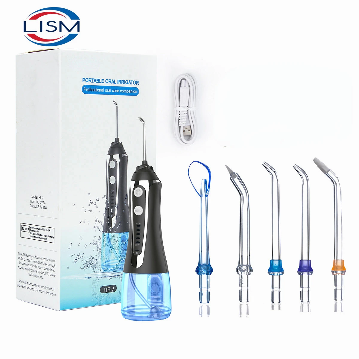 

LISM portable oral irrigator usb rechargeable water flosser Dental Water Jet 300ML 5Models Water Tank Waterproof Teeth Cleaner