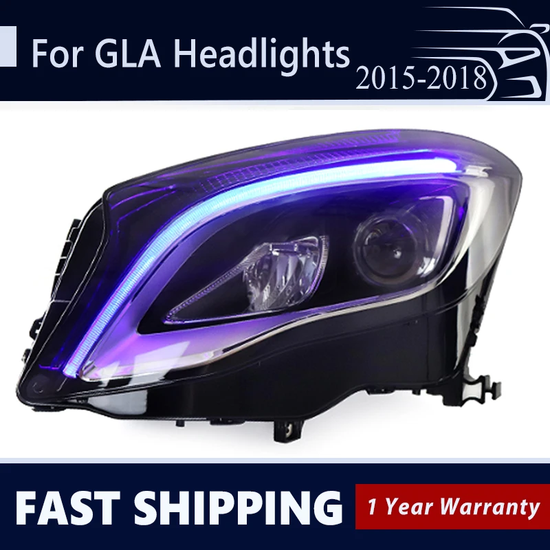 

Car Styling For GLA 2015-2019 X156 GLA180 GLA200 GLA250 GLA45 LED Headlight Assembly Upgrade High Full LED With Blue Start