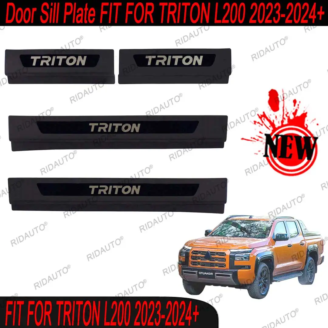 

Накладка на порог двери, защитная накладка, наклейка на педаль, аксессуары, полоса порога для пикапа, грузовика, для MISUBISHI TRITON 2024 2025