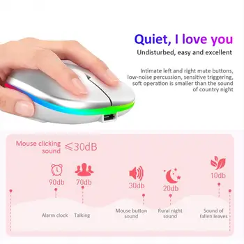 2.4GHz Wireless Mouse Wireless Computer Silent Mice With RGB Backlight Ergonomic Mouse Ultra-thin Notebook Desktop Office Mouse 4