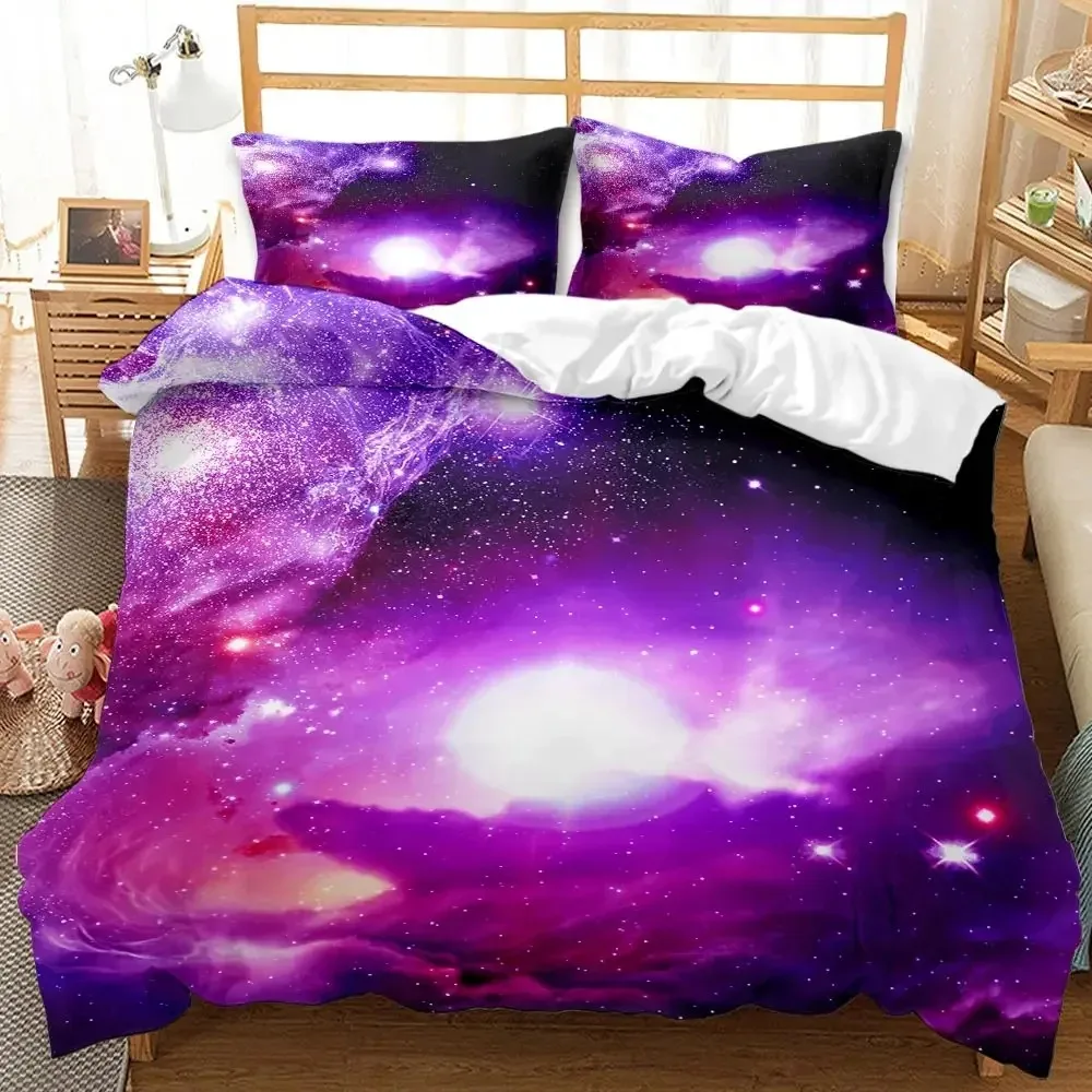 3D Galaxy Duvet Cover Set Single double TwinQueen 2pcs3pcs4pcs bedding sets Universe Outer Space Themed Bed Linen 2