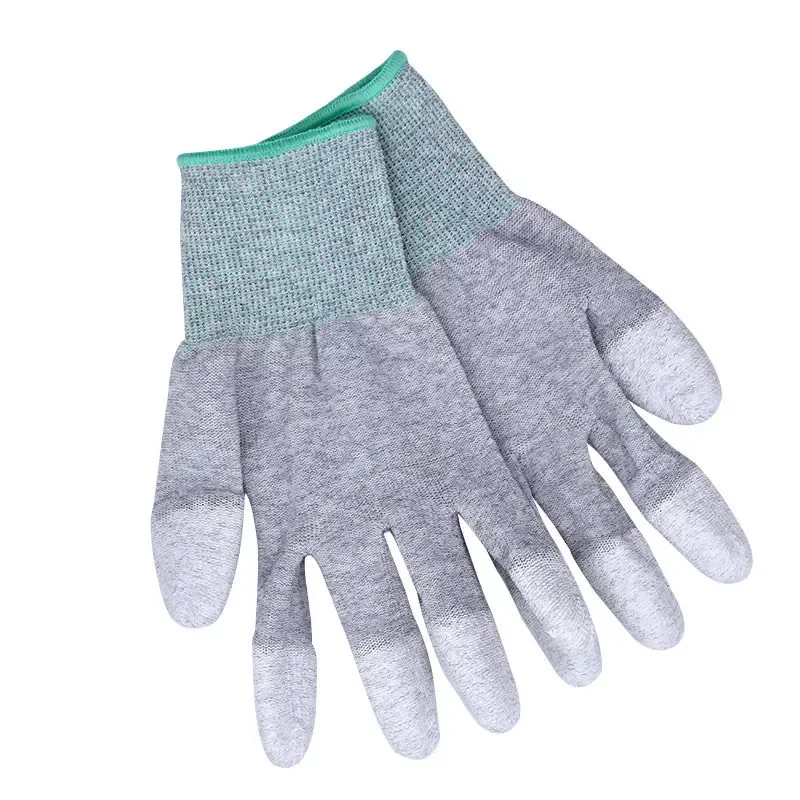

Static Carbon Fiber Gloves PU Painted Fingers/Palms Mobile Phone Repair ESD Electronic Working Hand Protective Fix Tools