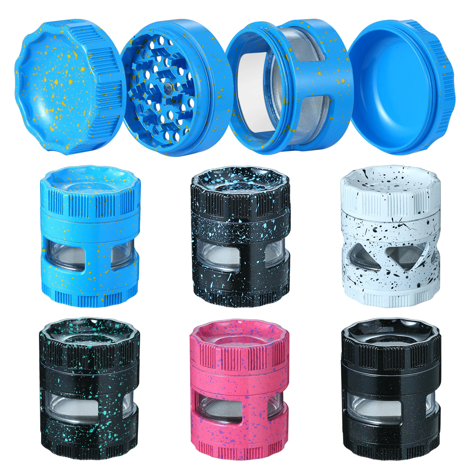 

4-layer Herb Grinder 63MM/2.48inch Aluminum Alloy Spice Tobacco Herb Grass Metal Grinder Blender Herbal Crusher for Smoking Weed